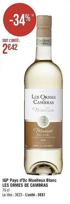igp pays d'oc moelleux blanc les ormes de cambras