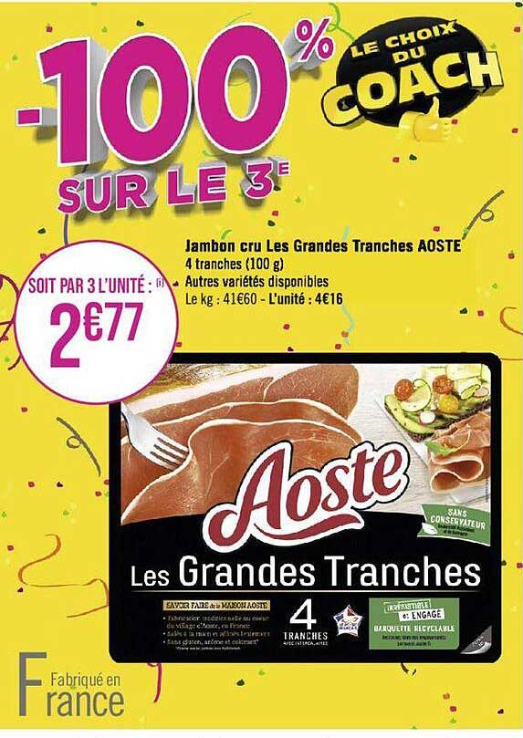 jambon cru les grandes tranches aoste