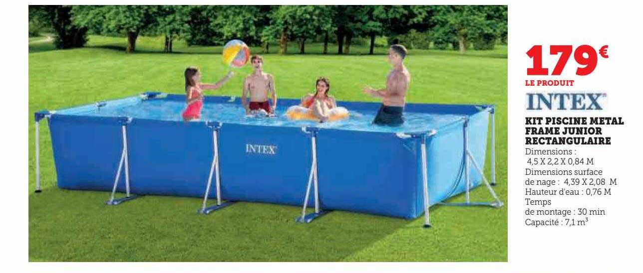 kit piscine metal frame junior rectangulaire intex