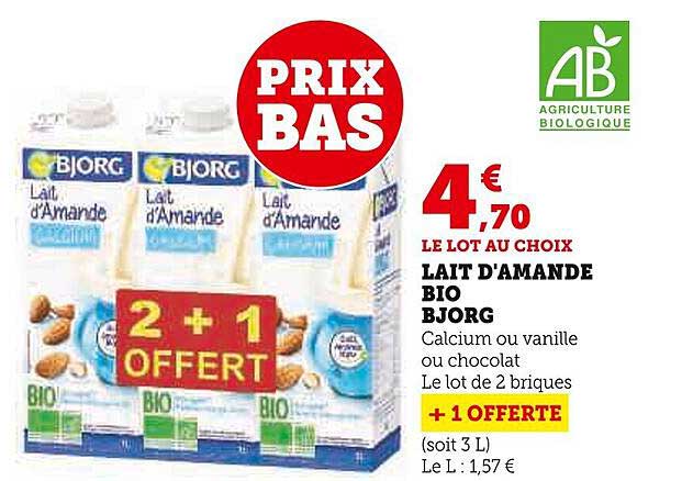 lait d'amande bio bjorg