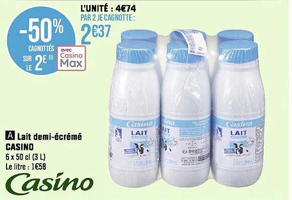 Lait Demi-écrémé Casino