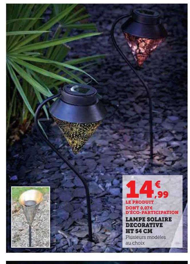 lampe solaire décorative ht 54cm