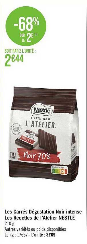 les carrés dégustation noir intense les recettes de l'atelier nestlé