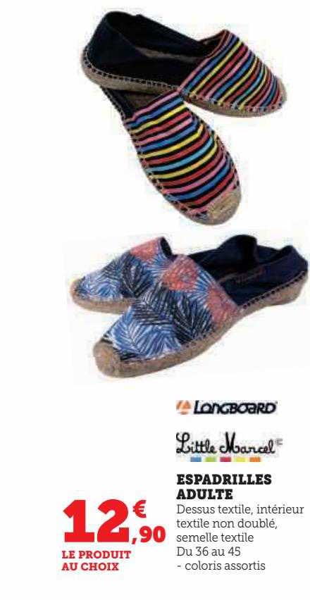 little marcel ou longboard espadrilles adulte