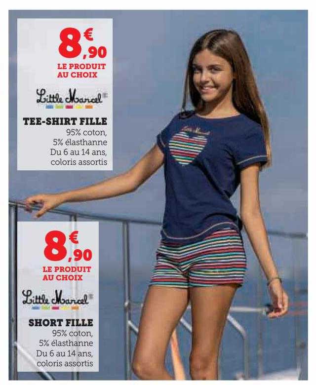 little marcel tee-shirt ou short fille