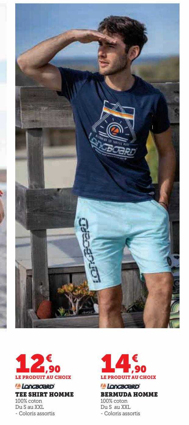longboard tee-shirt ou bermuda homme