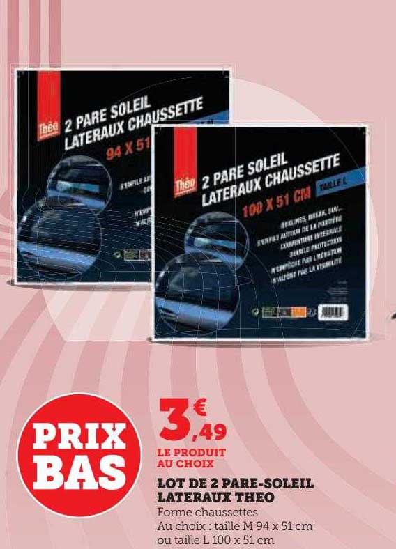 lot de 2 pare-soleil latéraux théo