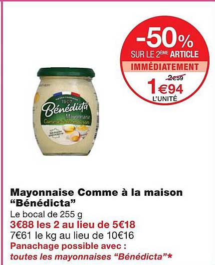 mayonnaise comme à la maison "bénédicta"