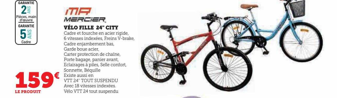 mercier vélo fille 24" city