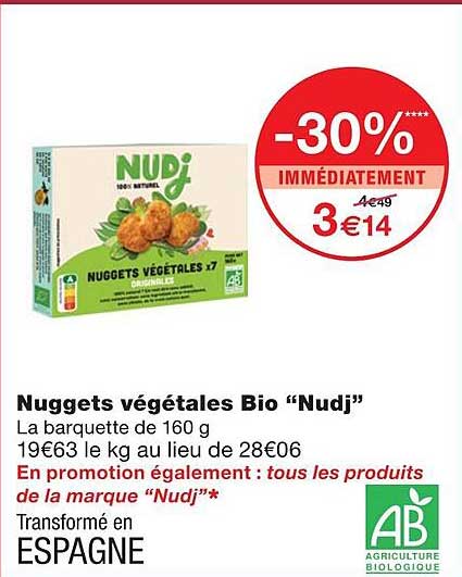 Nuggets Végétales Bio "nudj"