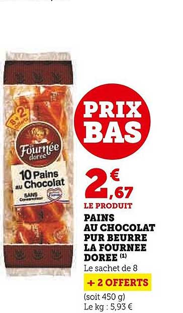 pains au chocolat pur beurre la fournée dorée