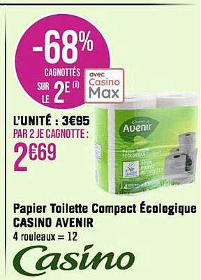 papier toilette compact écologique casino avenir