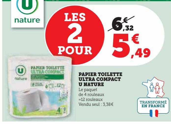 Papier Toilette Ultra Compact U Nature