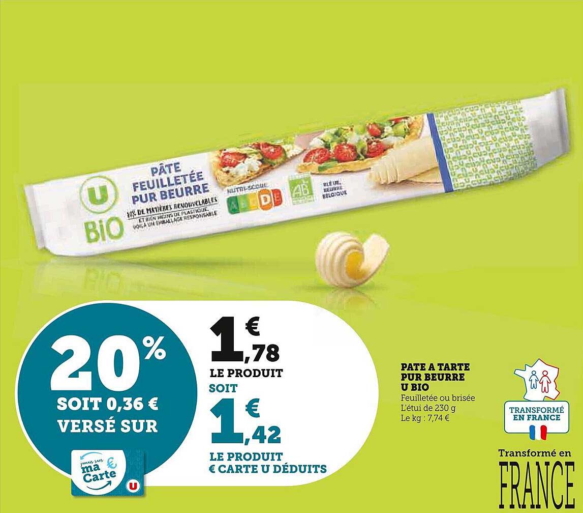 Pâte à Tarte Pur Beurre U Bio