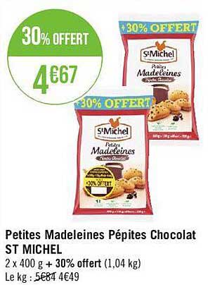 petites madeleines pépites chocolat st michel