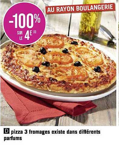 pizza 3 fromages existe dans différents parfums