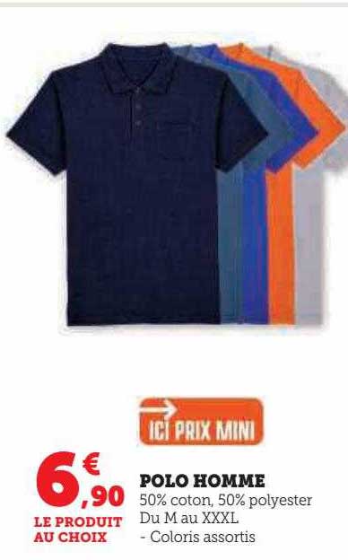 polo homme ici prix mini