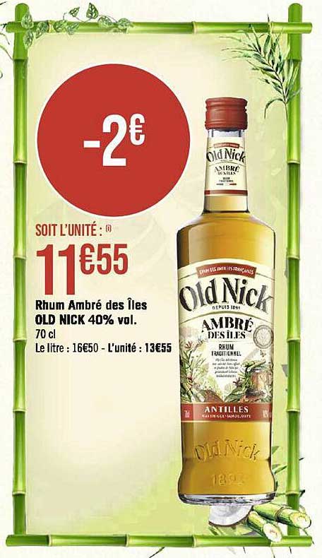 rhum ambré des îles old nick