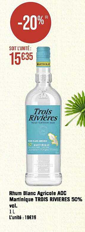 rhum blanc agricole aoc martinique trois rivières
