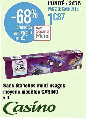 sacs étanches multi usages moyens modèles casino
