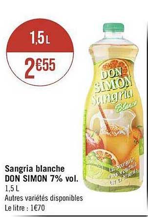 sangria blanche don simon 7% vol