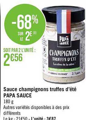sauce champignons truffes d'été papa sauce