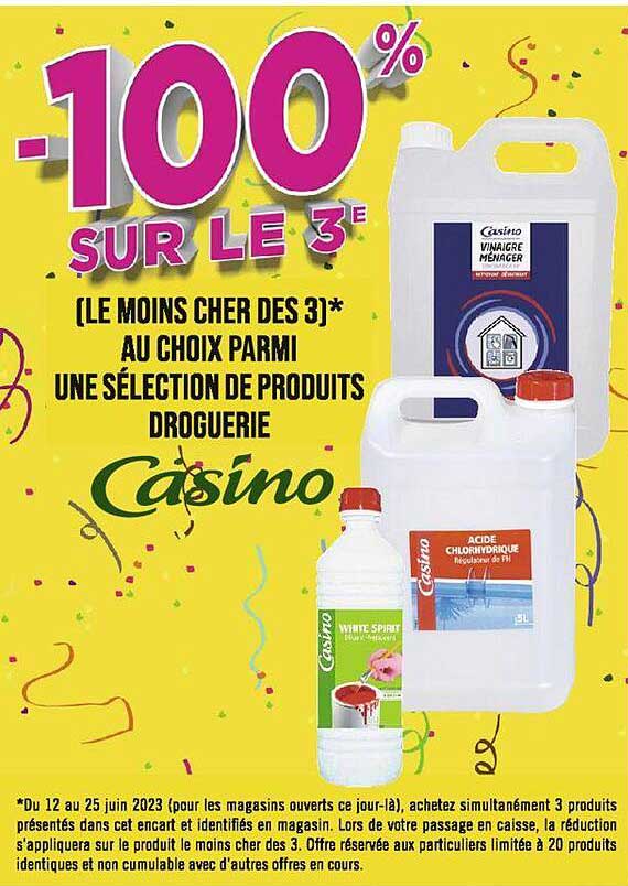 sélection de produits droguerie casino