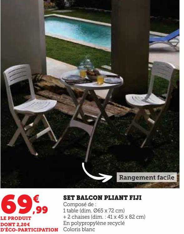set balcon pliant fiji