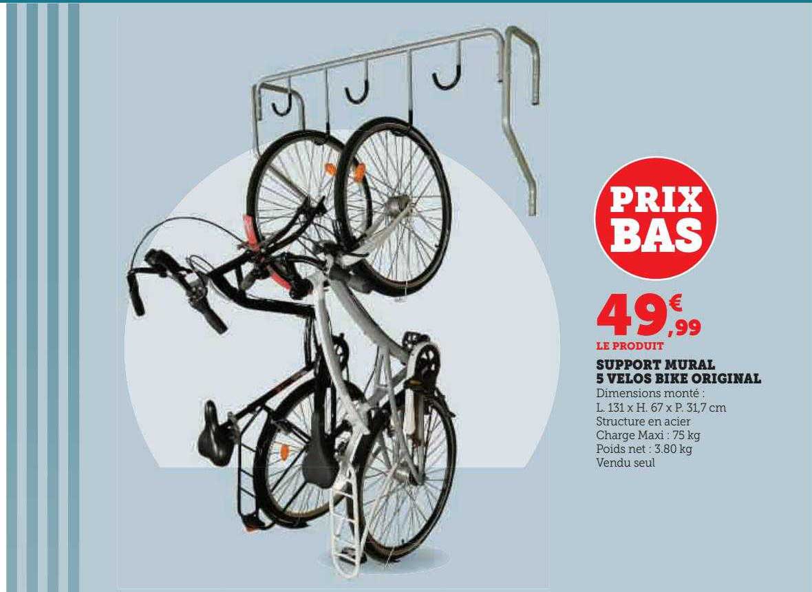 Support Mural 5 Velos Bike Original