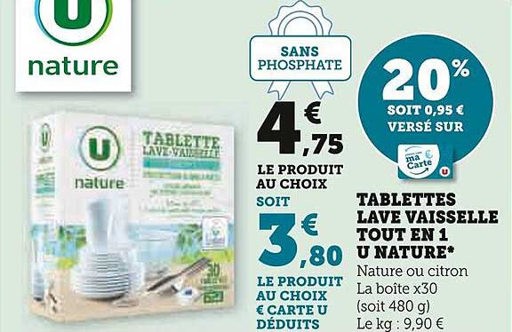 tablettes lave vaisselle tout en 1 u nature