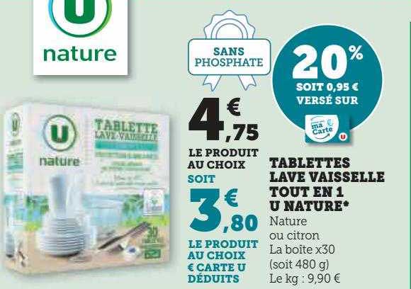 tablettes lave vaisselle tout en 1 u nature