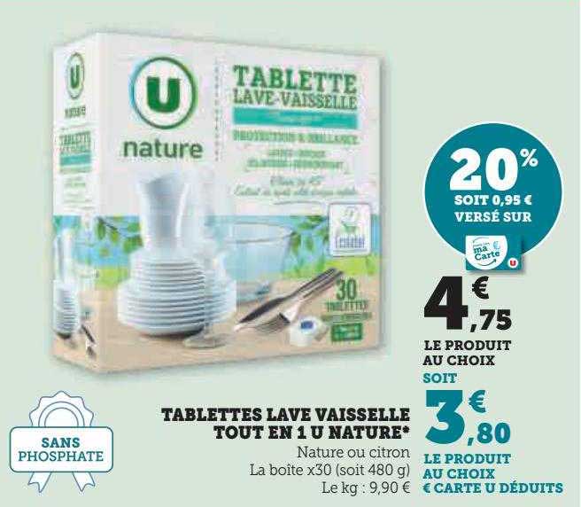 tablettes lave vaisslle tout en 1 u nature