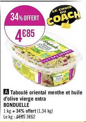 Taboulé Oriental Menthe Et Huile D'olive Vierge Extra Bonduelle
