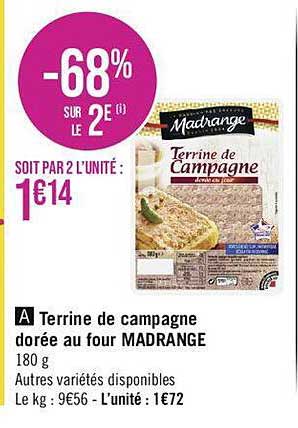 terrine de campagne dorée au four madrange