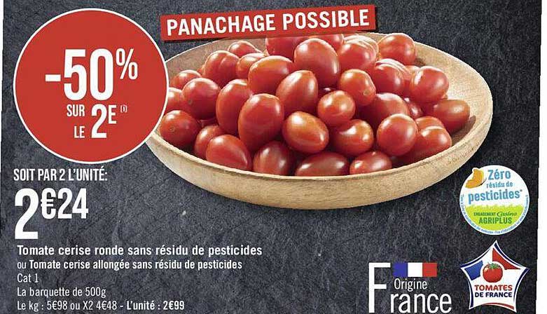 tomate cerise ronde sans résidu de pesticides