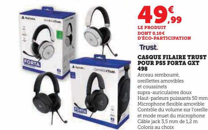 trust casque filaire pour ps5 forta gxt 498