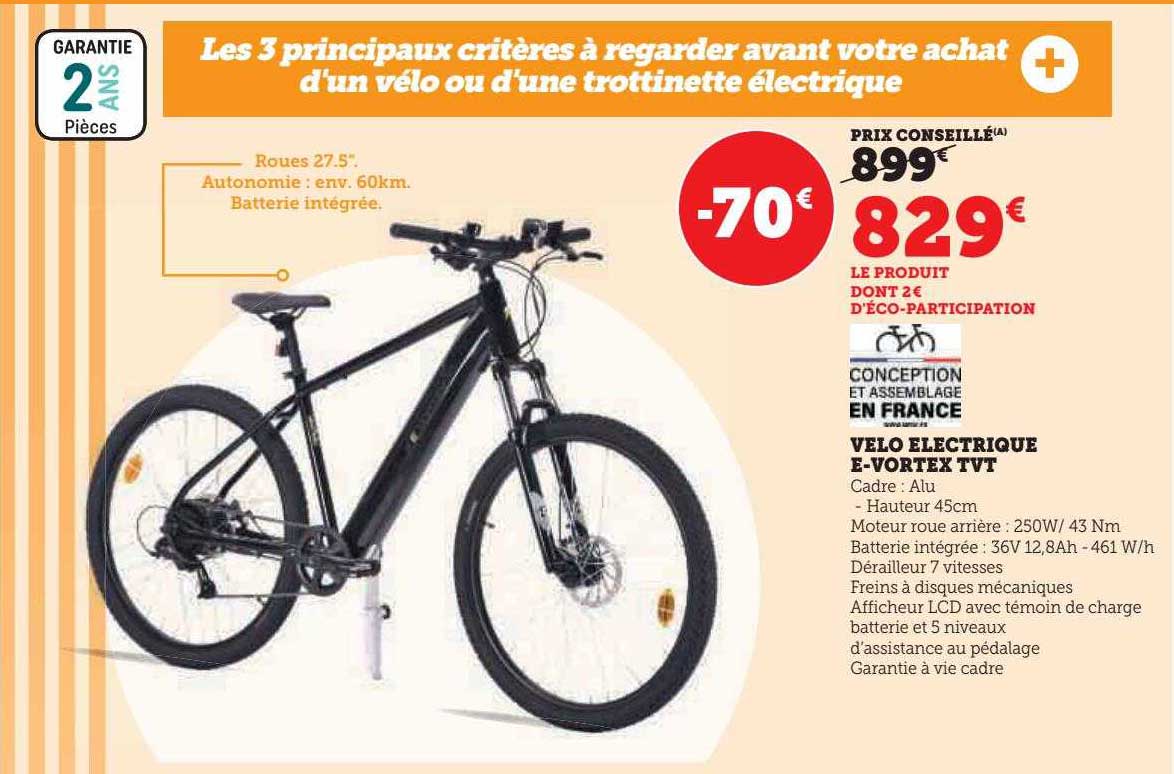 vélo électrique e-vortex tvt