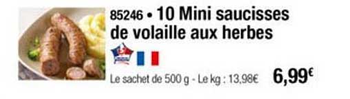 10 Mini Saucisses De Volaille Aux Herbes