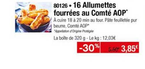 16 allumettes fourrées au compté aop