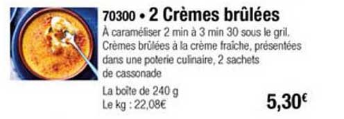2 crèmes brûlées