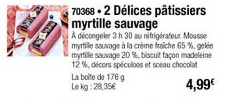 2 délices pâtissiers myrtille sauvage