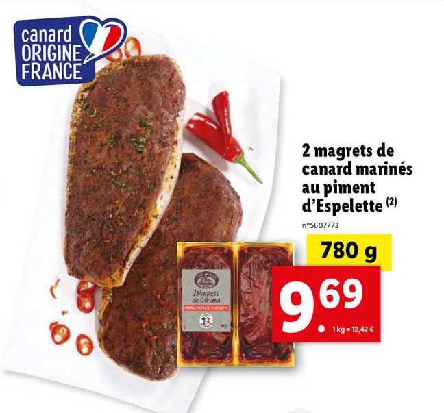 2 magrets de canard marinés au piment d'espelette
