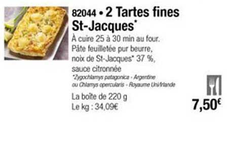2 tartes fines st jacques