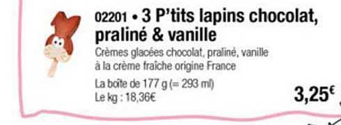 3 p'tits lapins chocolat praliné & vanille