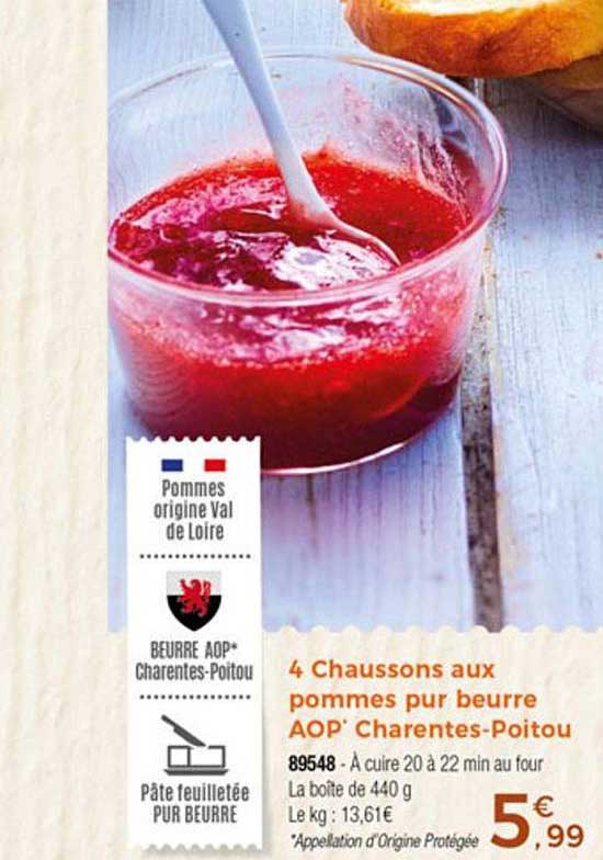 4 Chaussons Aux Pommes Pur Beurre Aop Charentes Poitou
