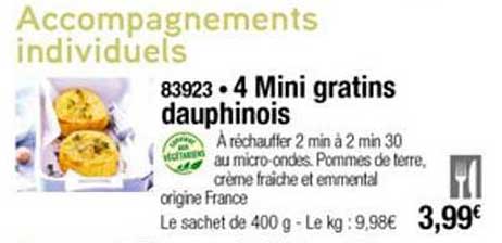 4 mini gratins dauphinois