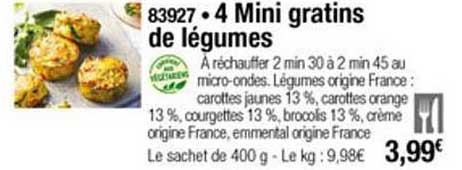 4 mini gratins de légumes