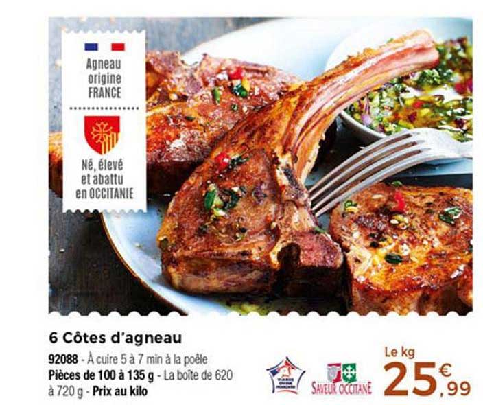 6 côtes d'agneau
