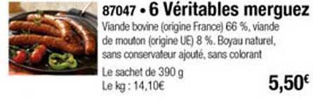 6 Véritables Merguez