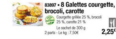 8 galettes courgette brocoli carotte